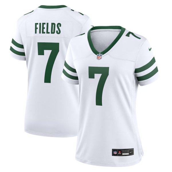 Women's Nike #7 Justin Fields White New York Jets Game Jersey