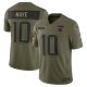 Men's #10 Drake Maye New England Patriots Nike 2025 Salute to Service Limited Olive Jersey