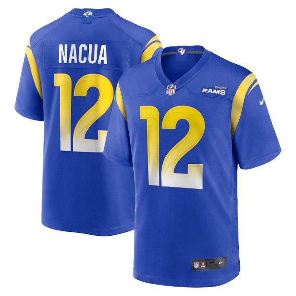 Men's Nike #12 Puka Nacua Royal Los Angeles Rams Game Player Jersey