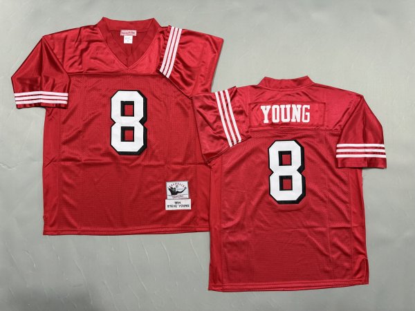 Men's #8 Steve Young San Francisco 49ers Red Jersey