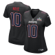 Women's New England Patriots Drake Maye Nike Black Super Bowl LX Patch Carbon Fashion Game Jersey