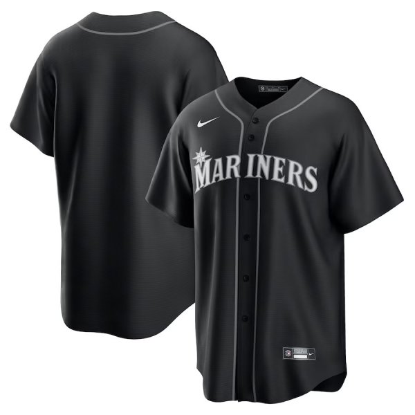 Men's Seattle Mariners Nike Black Lights Out Replica Jersey