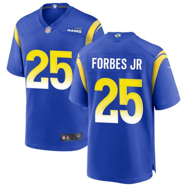 Men's Nike #25 Emmanuel Forbes Jr. Royal Los Angeles Rams Game Player Jersey