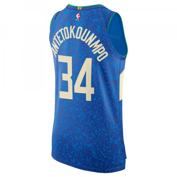Men's Milwaukee Bucks Giannis Antetokounmpo Nike Blue  Jersey - City Edition