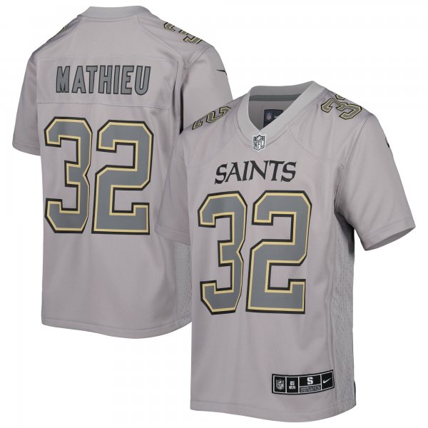 Youth New Orleans Saints #32 Tyrann Mathieu Nike Gray Atmosphere Game Jersey