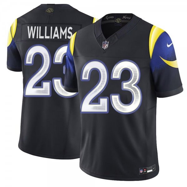 Men's Los Angeles Rams #23 Kyren Williams Black Rivalries Collection F.U.S.E. Vapor Limited Stitched Jersey