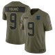 Men's #9 Bryce Young Carolina Panthers Nike 2025 Salute to Service Limited Olive Jersey