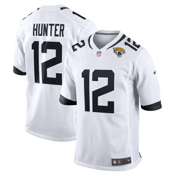 Men's #12 Travis Hunter Jacksonville Jaguars Nike 2025 NFL Draft First Round Pick Game Player White Jersey