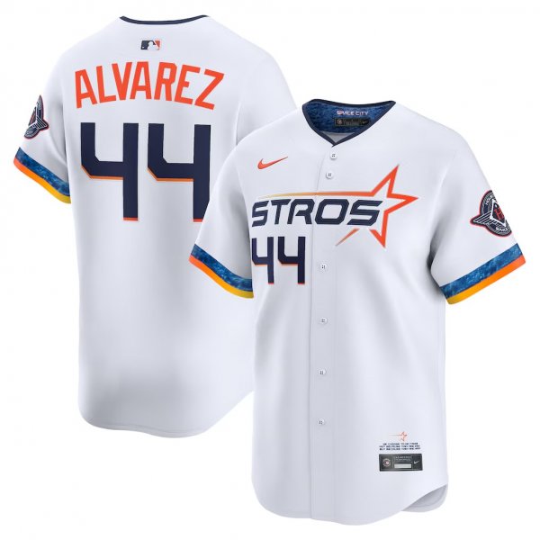 Men's #44 Yordan Alvarez Houston Astros Nike 2025 City Connect Limited Player White Jersey