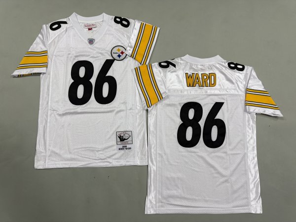 Men's Pittsburgh Steelers #86 Hines Ward White Jersey
