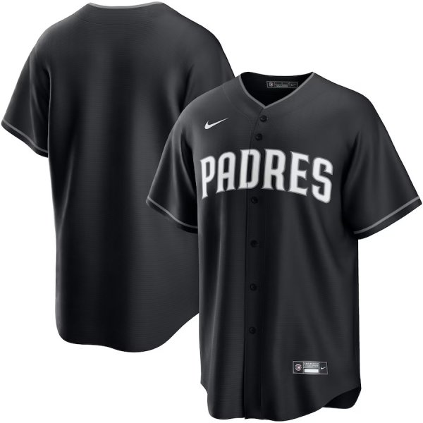 Men's San Diego Padres Nike Black Lights Out Replica Jersey
