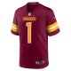 Men's Washington Commanders Number 1 Dad Nike Burgundy Game Jersey