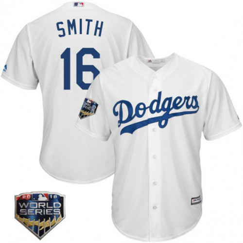 Youth Los Angeles Dodgers #16 Will Smith White Home Cool Base MLB Jersey