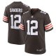 Men's #12 Shedeur Sanders Cleveland Browns Nike 2025 NFL Draft Game Brown Jersey