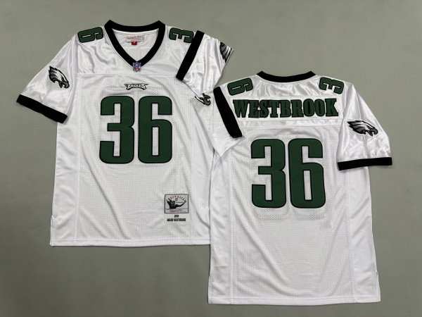 Men's Philadelphia Eagles #36 Brian Westbrook White Jersey