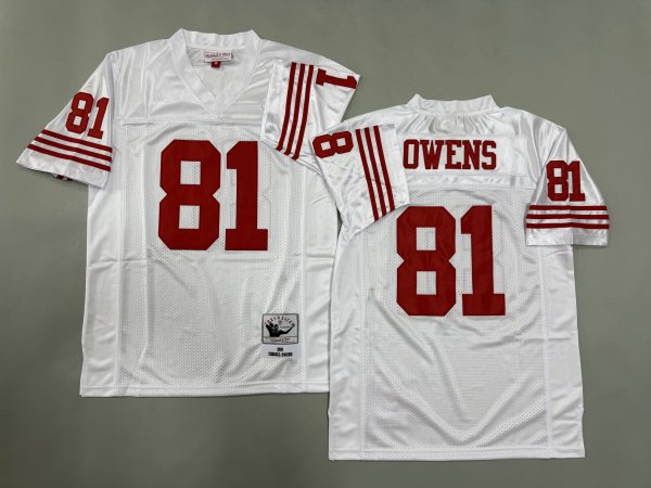 Men's #81 Terrell Owens San Francisco 49ers White Jersey