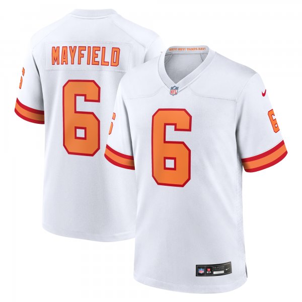 Men's '76 Tampa Bay Buccaneers #6 Baker Mayfield Nike White  Player Game Jersey