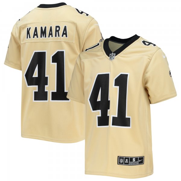 Youth New Orleans Saints #41 Alvin Kamara Nike Gold Inverted Team Game Jersey