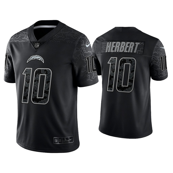 Men's Nike NFL Los Angeles Chargers Justin Herbert Reflective Limited Black Jersey