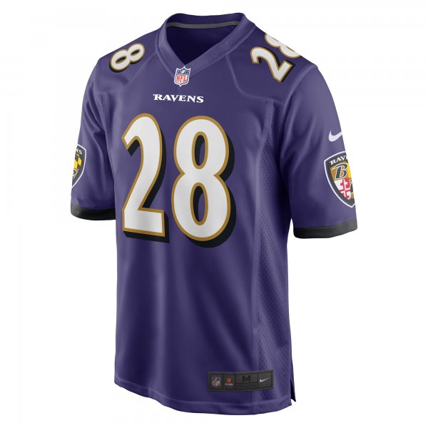 Men's Baltimore Ravens Trayvon Mullen Jr. Nike  Purple Team Game Jersey