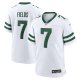 Men's Nike #7 Justin Fields Legacy White New York Jets Game Jersey