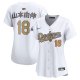 Women's #18 Yoshinobu Yamamoto Los Angeles Dodgers Nike 2025 Gold Collection Kanji Limited White Jersey