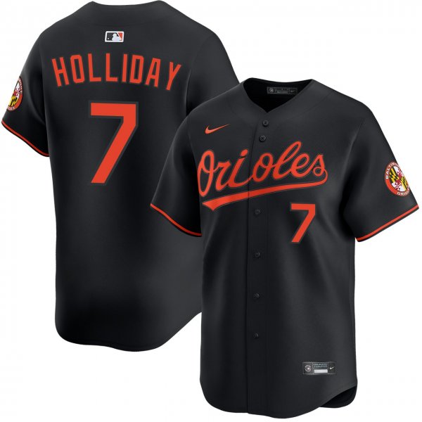 Men's Baltimore Orioles #7 Jackson Holliday Alternate Black Limited Jersey