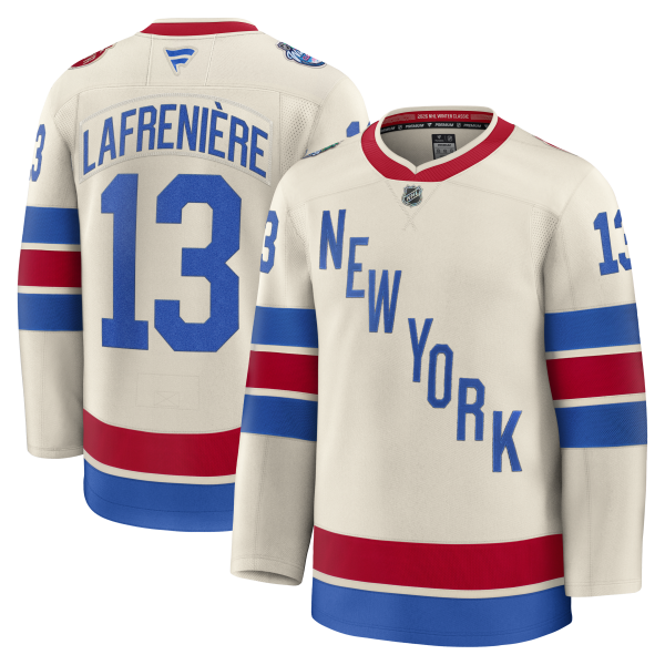 Men's New York Rangers #13 Alexis Lafreniere Fanatics Beige 2026 NHL Winter Classic Premium Jersey