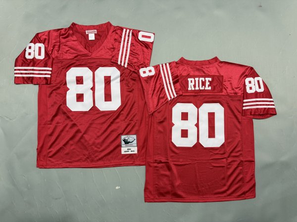 Men's #80 Rice Scarlet San Francisco 49ers Red Jersey