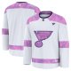 Men's St. Louis Blues Fanatics White 2024 Hockey Fights Cancer Practice Jersey