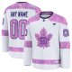 Men's Toronto Maple Leafs Fanatics White 2024 Hockey Fights Cancer Custom Practice Jersey