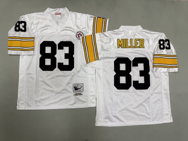 Men's Pittsburgh Steelers #83 Heath Miller White Jersey