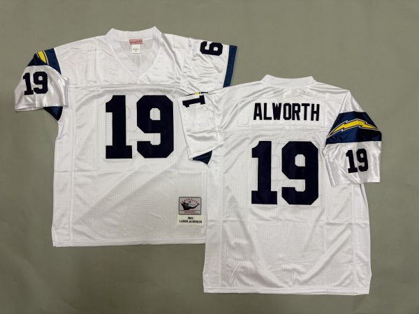 Men's Los Angeles Chargers Jersey #19 Lance Alworth White Jersey