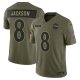 Men's #8 Lamar Jackson Baltimore Ravens Nike 2025 Salute to Service Limited Olive Jersey