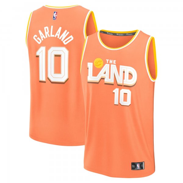 Youth Cleveland Cavaliers #10 Darius Garland Fanatics Orange 2025/26 City Edition Fast Break Jersey
