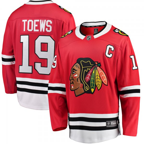 Youth Chicago Blackhawks #19 Jonathan Toews Red Home Breakaway Player Jersey