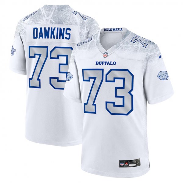 Men's Nike #73 Dion Dawkins White Buffalo Bills 2025 Rivalries Collection Game Jersey