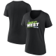 Women's Seattle Seahawks  Black 2025 NFC West Division Champions Conquer V-Neck T-Shirt