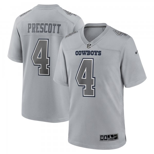 Men's Dallas Cowboys #4 Dak Prescott Nike Gray Atmosphere Fashion Game Jersey