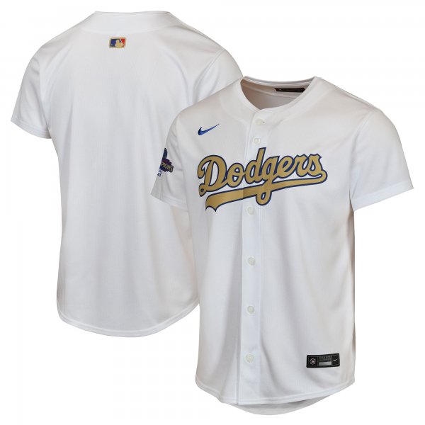 Youth Los Angeles Dodgers Nike 2025 Gold Collection Limited White Jersey