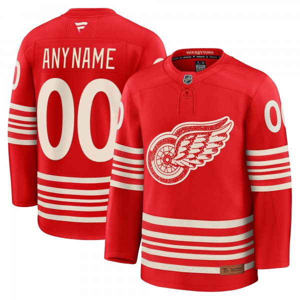 Men's Detroit Red Wings Red Centennial Premium Custom Jersey