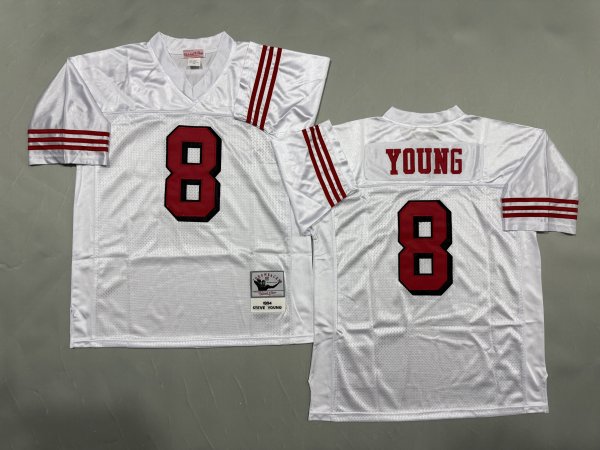 Men's #8 Steve Young San Francisco 49ers White Jersey