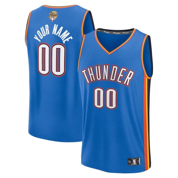 Youth Oklahoma City Thunder Fanatics Blue 2025 NBA Finals Fast Break Custom Icon Edition Jersey