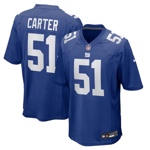 Men's New York Giants #51 Abdul Carter Nike 2025 NFL Draft First Round Pick Game Royal Jersey