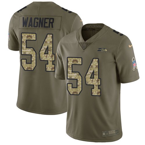 Nike Seattle Seahawks #54 Bobby Wagner Olive/Camo Youth Stitched NFL Limited 2017 Salute to Service Jersey