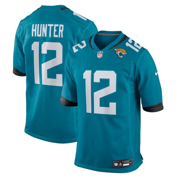 Men's #12 Travis Hunter Jacksonville Jaguars Nike 2025 NFL Draft First Round Pick Game Teal Jersey