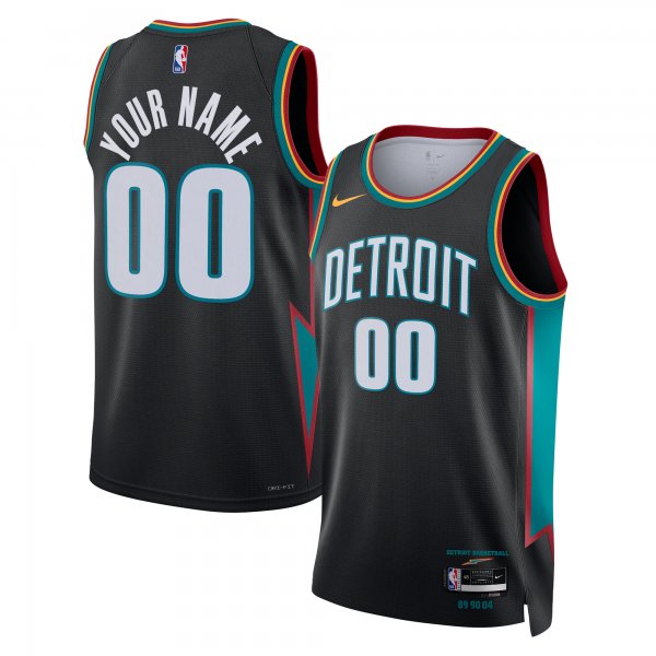 Men's Unisex Detroit Pistons Nike Charcoal 2025/26 City Edition Swingman Custom Jersey