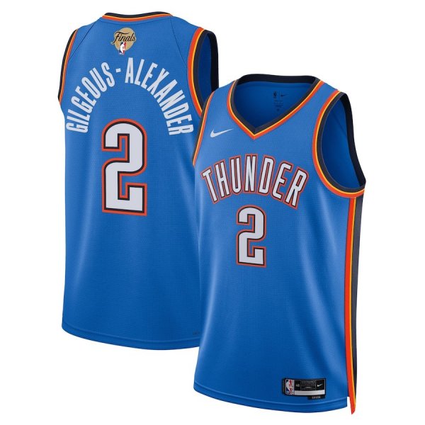 Men's Unisex Oklahoma City Thunder #2 Shai Gilgeous-Alexander Nike Blue 2025 NBA Finals Swingman Jersey - Icon Edition