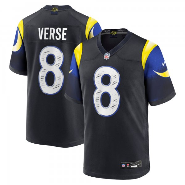 Men's #8 Jared Verse Los Angeles Rams Nike 2025 Rivalries Collection Game Midnight Blue Jersey