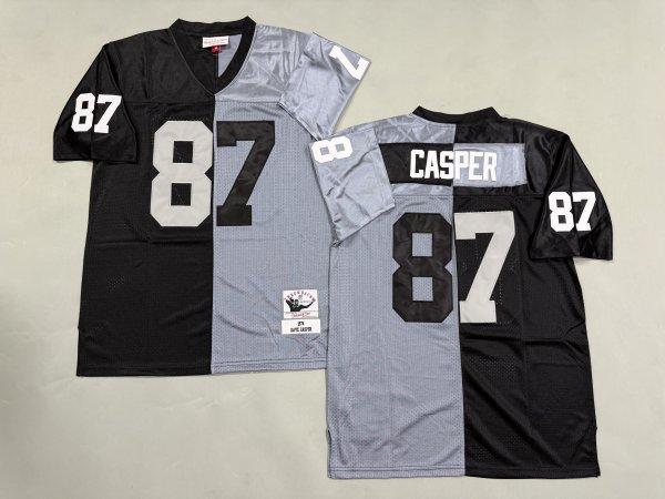 Men's Las Vegas Raiders #87 Dave Casper Split Mitchell & Ness Jersey